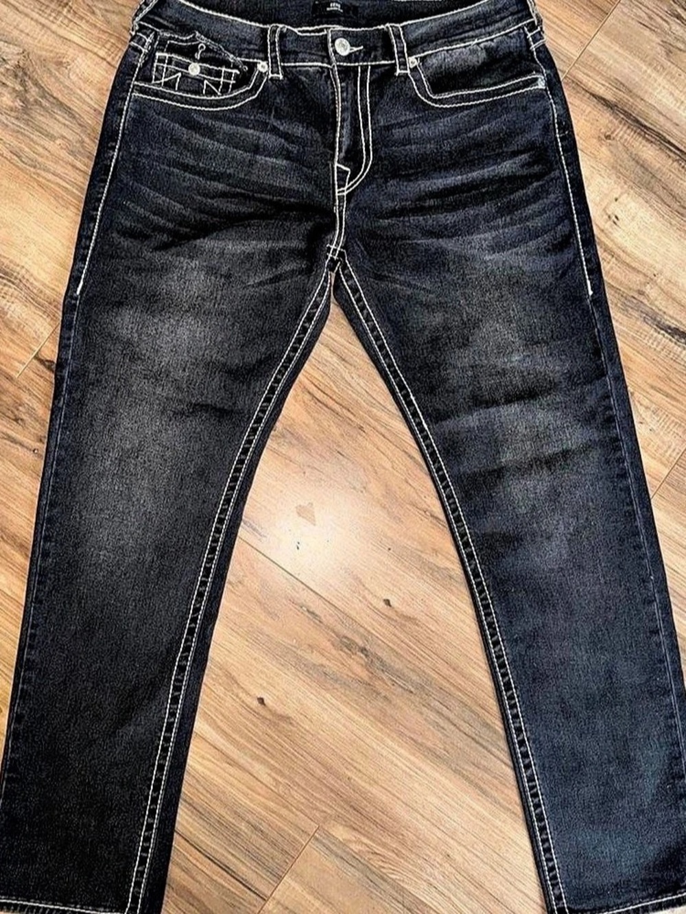 True Religion Geno Relaxed Slim Jean Black Jeans Waist 34